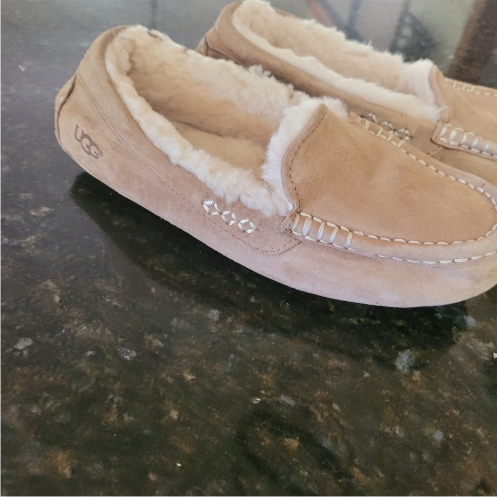 UGG Tan Sheepskin Moccasin Slippers